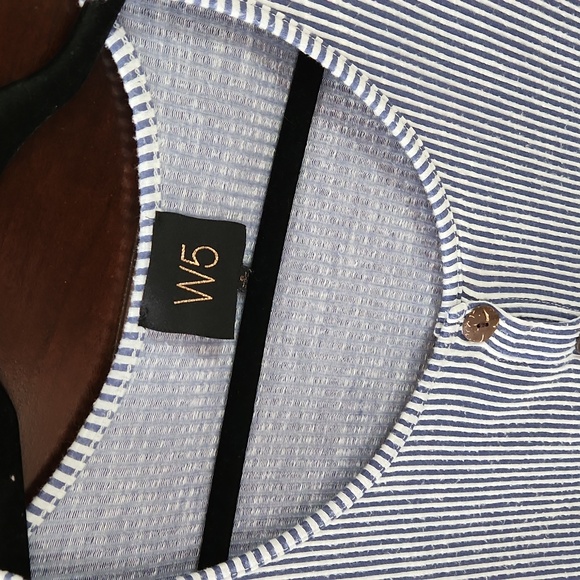 W5 Striped Button Down Tied Front Top - Picture 4 of 4
